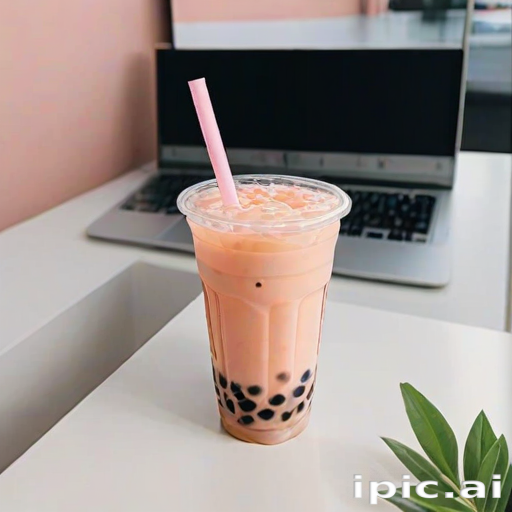 aesthetic boba tea background