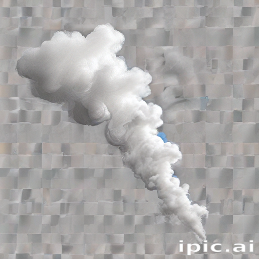 Fluffy White Cloud Rising Against a Textured Gray Background in the Sky