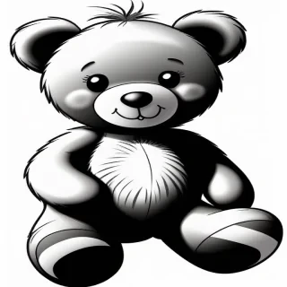 teddy bear clipart black and white