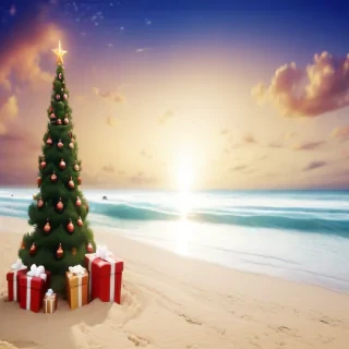 beach christmas wallpaper