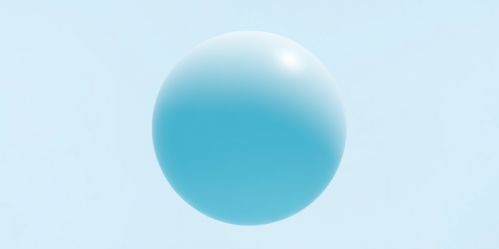 Generate a high-resolution image of a smooth, light blue sphere with a soft gradient, captured using a DSLR camera at f/4 aperture, 50mm lens in a centered view, with a 1/125 second shutter speed and natural lighting.