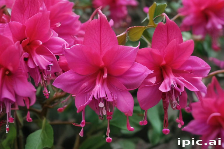 Vibrant Pink Flowers Blooming Beautifully in a Lush Garden Setting.