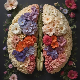 half brain half flowers