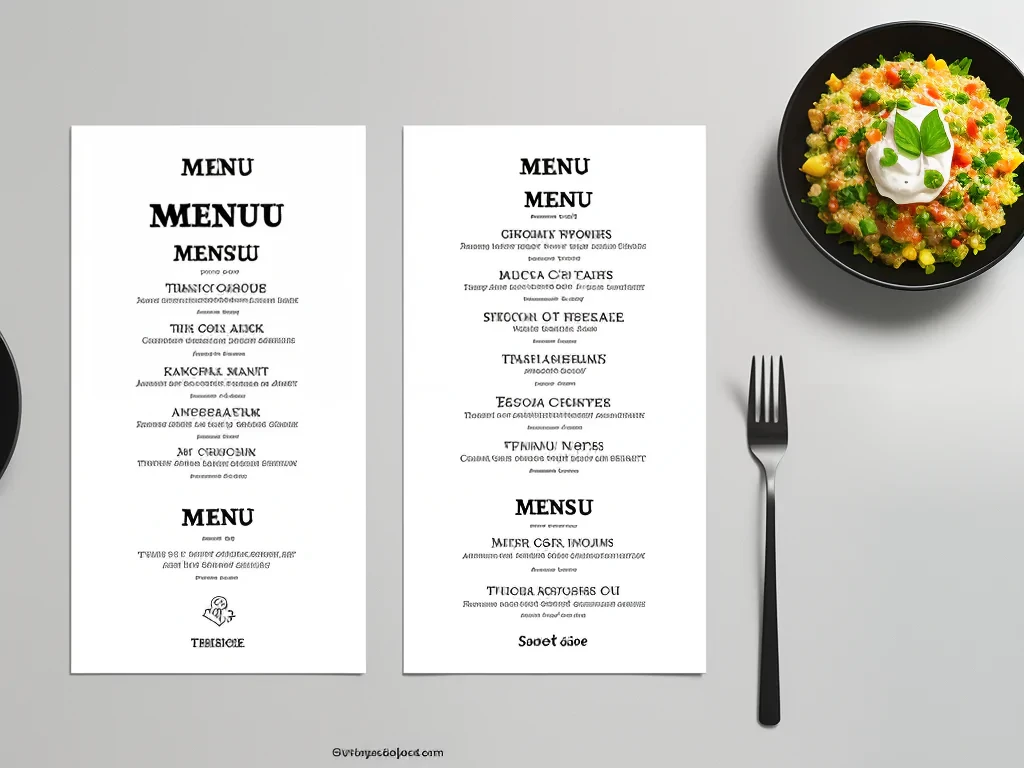 menu mock up