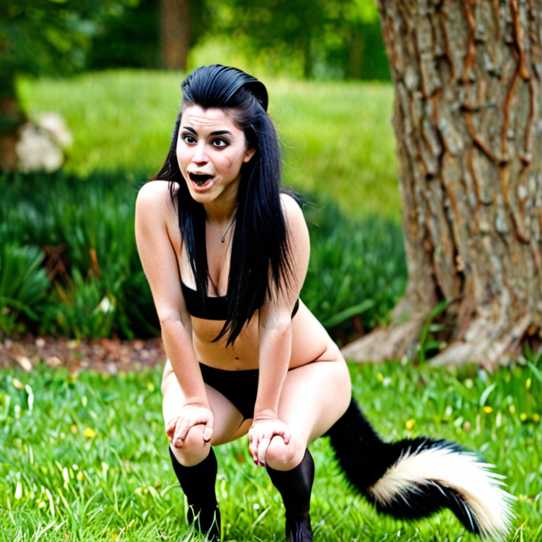 skunk girl farting