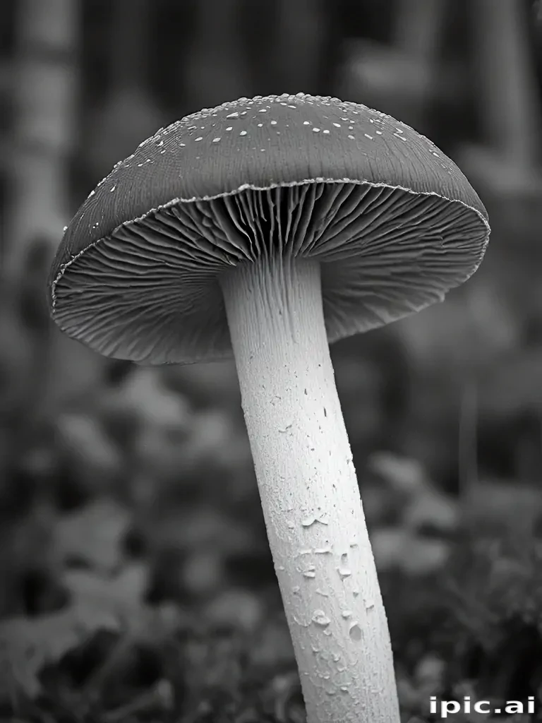 mushroom black and white
