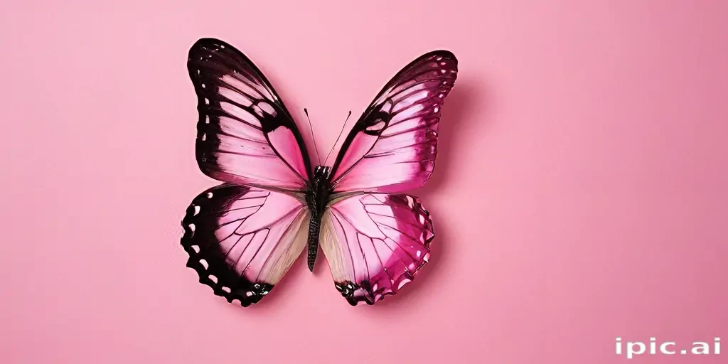 pink background butterfly