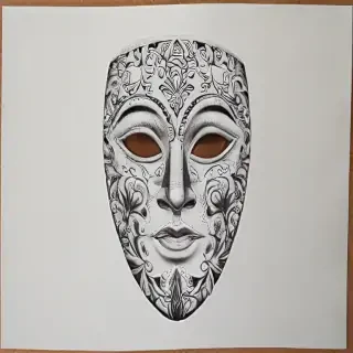 drawing of a mask