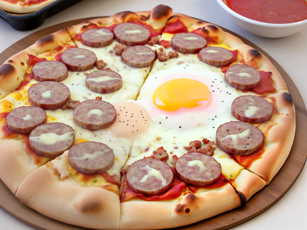 breakfast pizza with gravy and sausage
