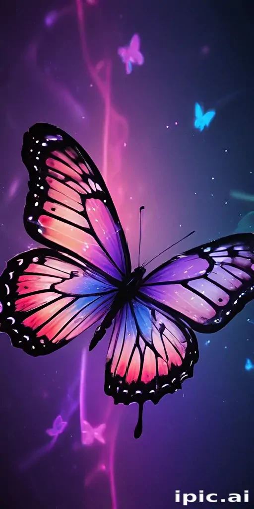 neon butterfly wallpaper