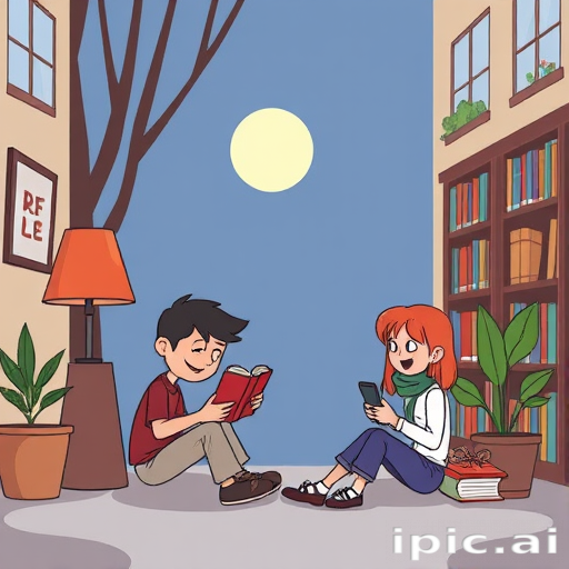 cartoon of reading