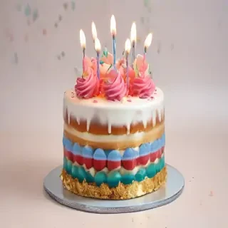 transparent birthday cake