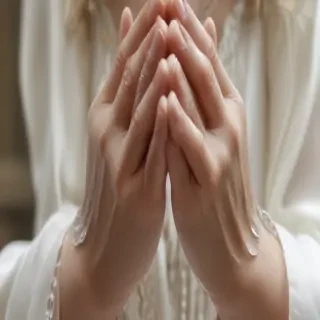 transparent praying hands