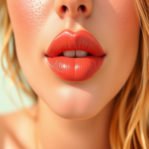 Sun-kissed coral lips with dewy finish, naturally flushed and healthy glow, fresh and radiant appearance, effortless Beach Babe Nectar style
