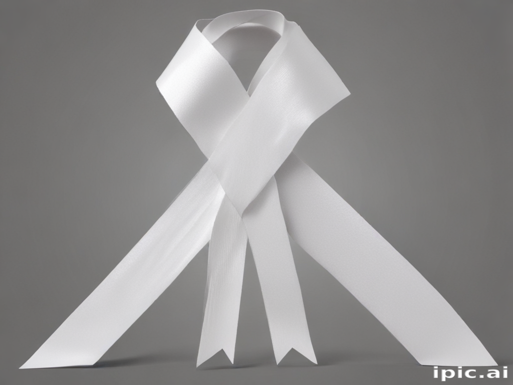 Unity White Ribbon Elegant White Ribbon Symbolizing Hope, Unity, and Awareness for ...