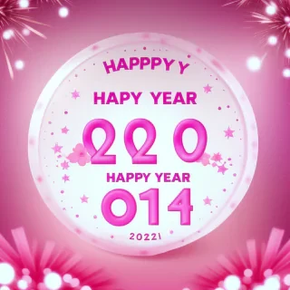 happy new year 2024 pink