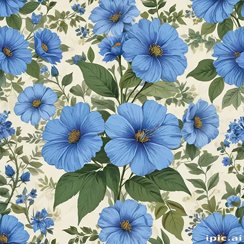 blue flowers clipart