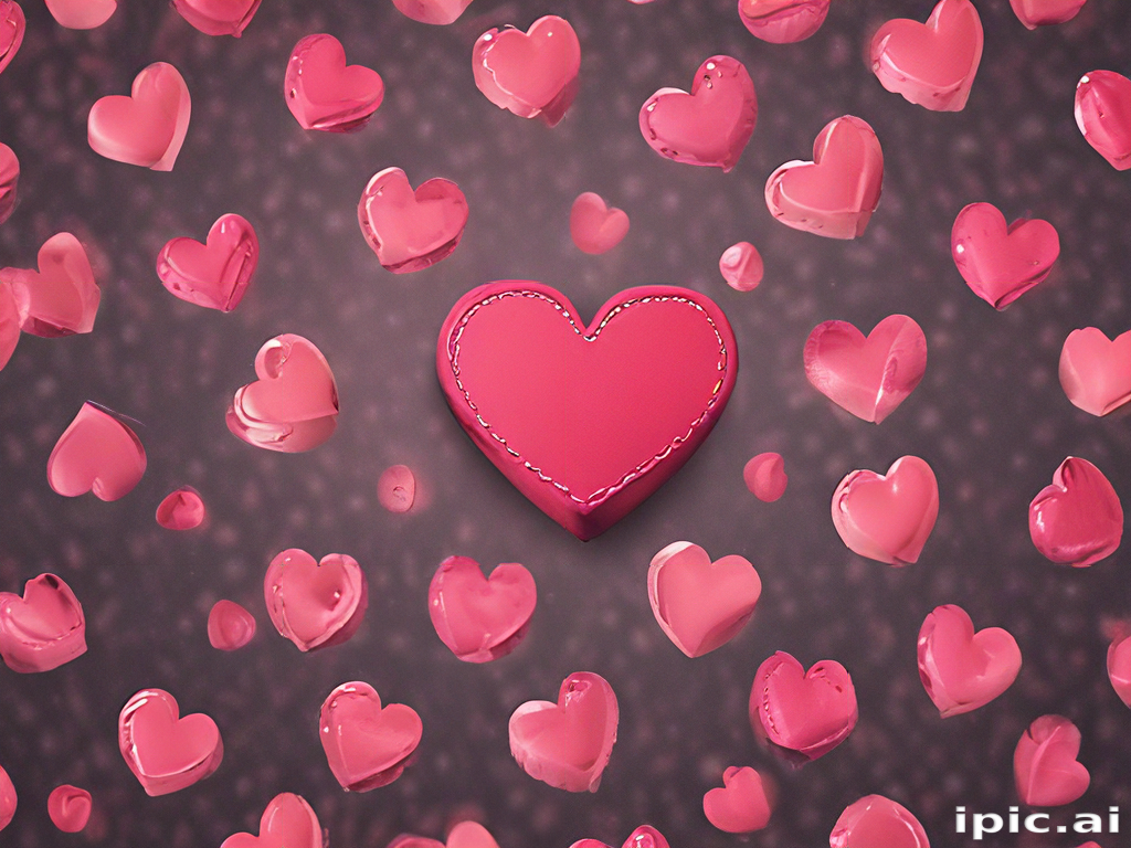 Colorful Hearts Floating in a Dreamy Background of Love and Affection