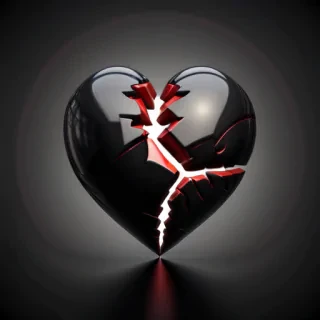 broken heart black background