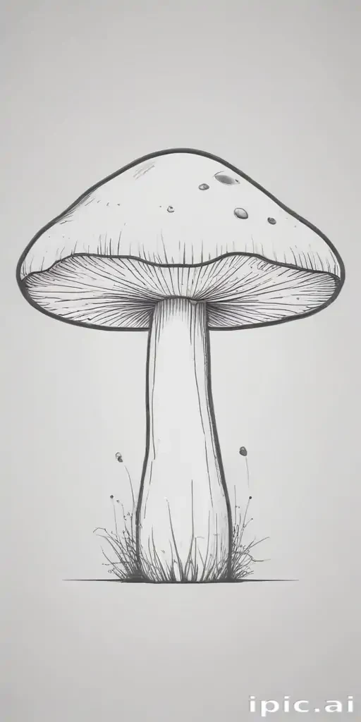 mushroom line art