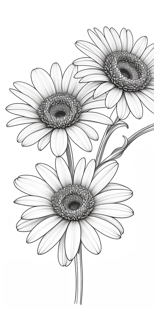 simple flower line drawing