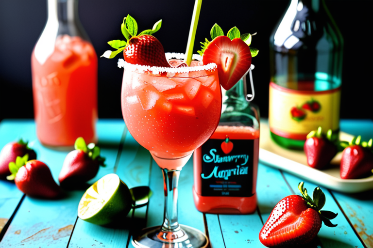 strawberry margarita in a bottle
