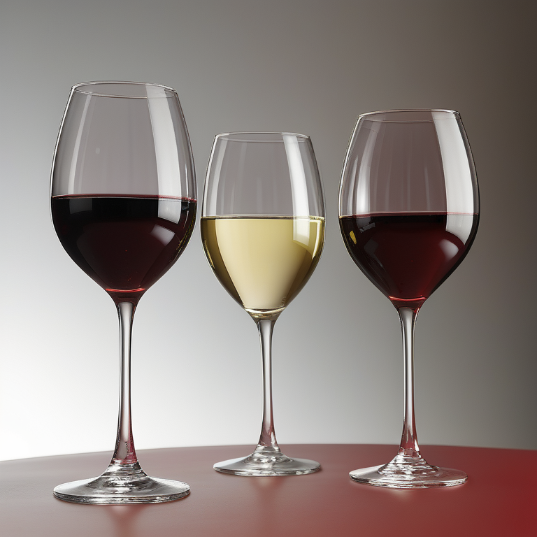 red and white wine glasses