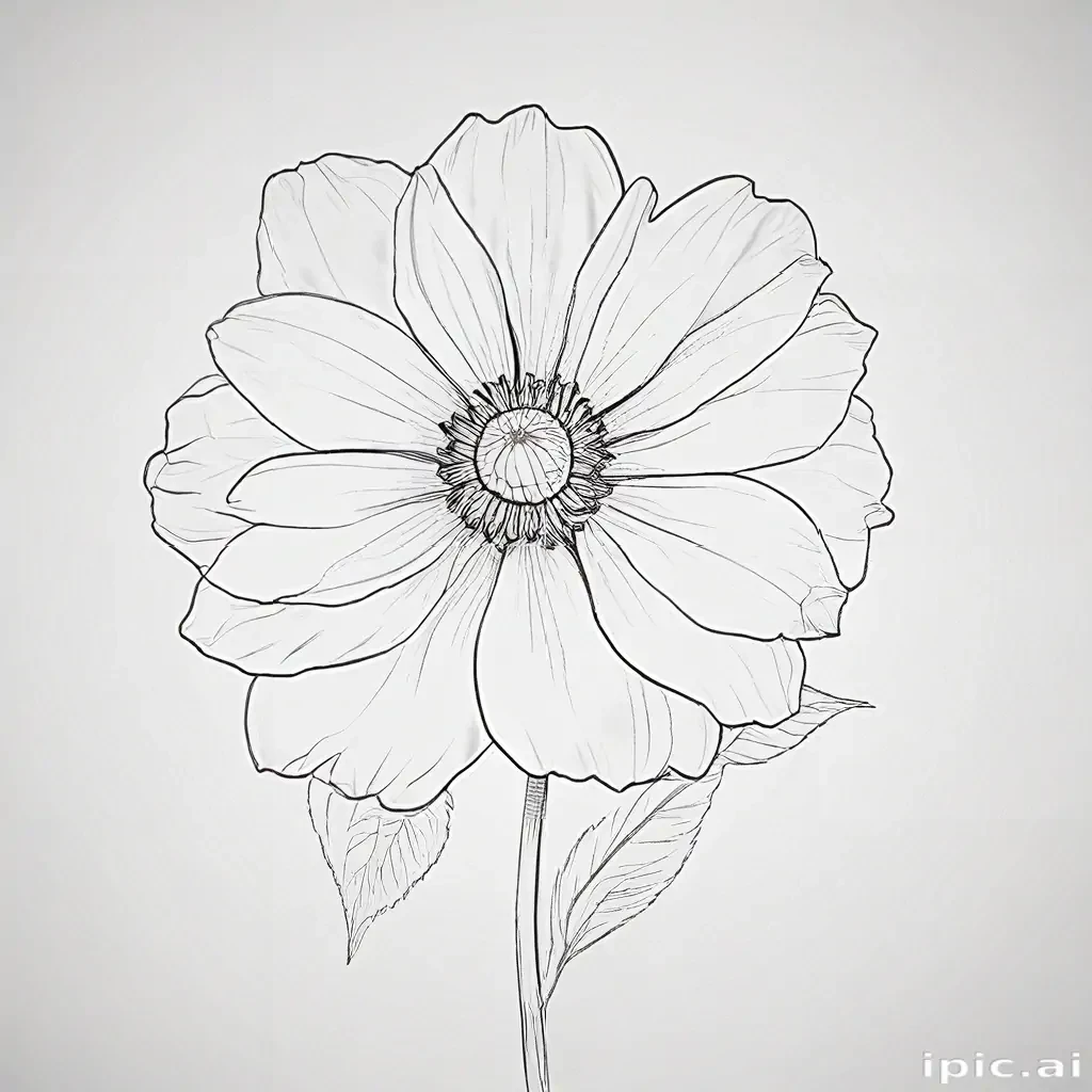 simple flower line art