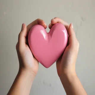 hand heart aesthetic
