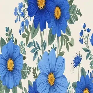 blue flowers clipart