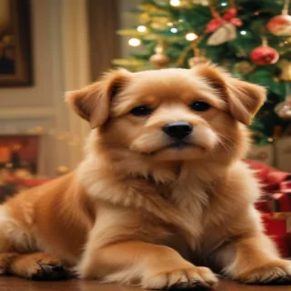 wallpaper christmas dog