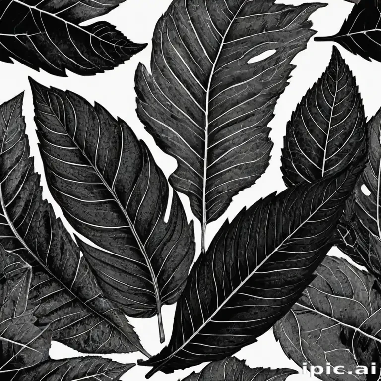 clipart of leaf black and white