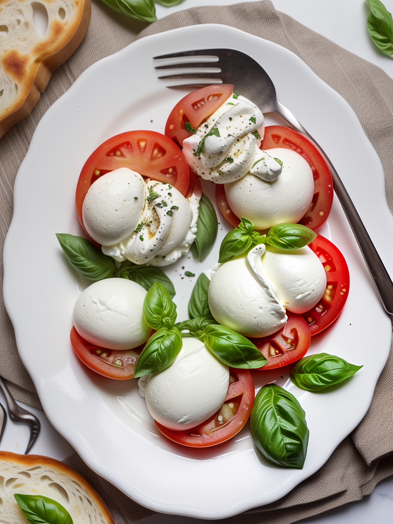 tomato caprese with fresh burrata