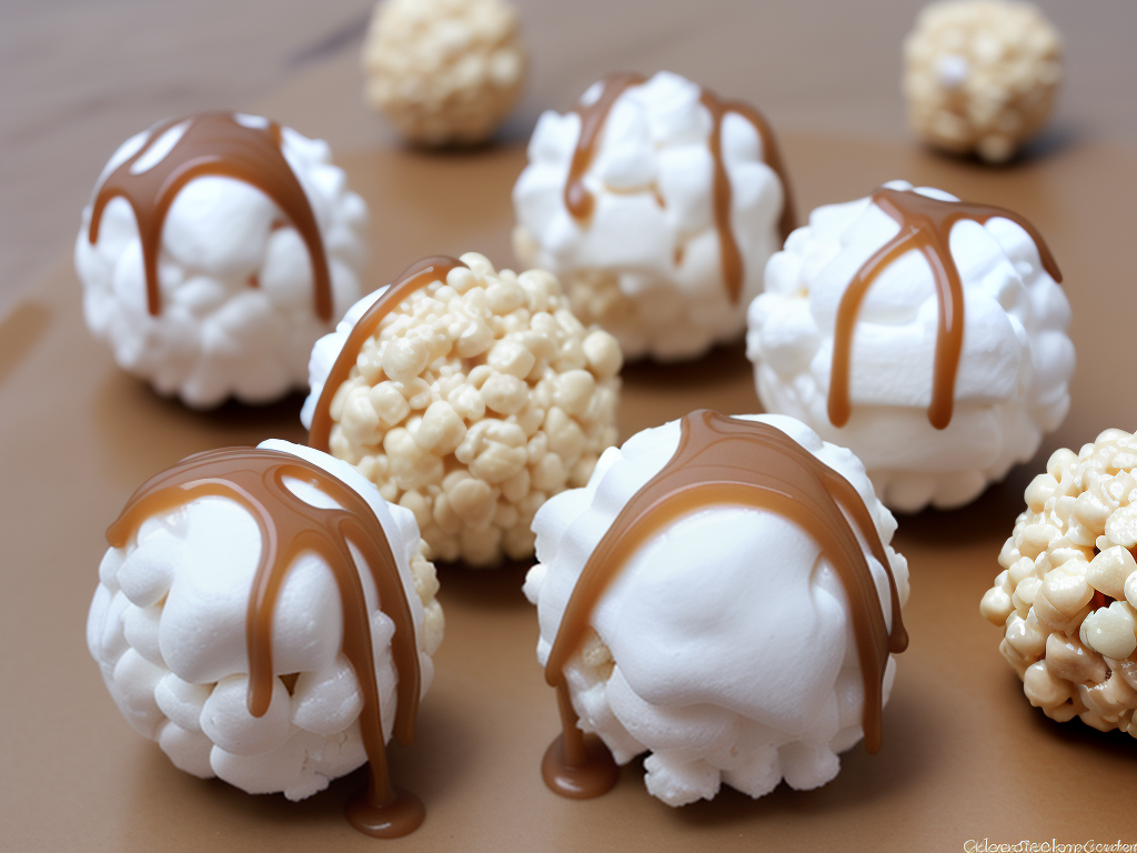rice krispie marshmallow balls caramel