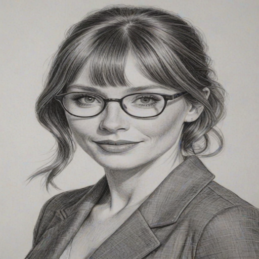 Lovely Bryce Dallas Howard, pencil sketch, portrait of Delightful woman 1967s in glasses, hair style beatnik, outline, clear lines, fine lines, 8k