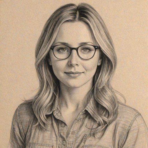 Comely Beverley Mitchell, pencil sketch, portrait of Magnificent woman 1975s in glasses, hair style beatnik, outline, clear lines, fine lines, 8k