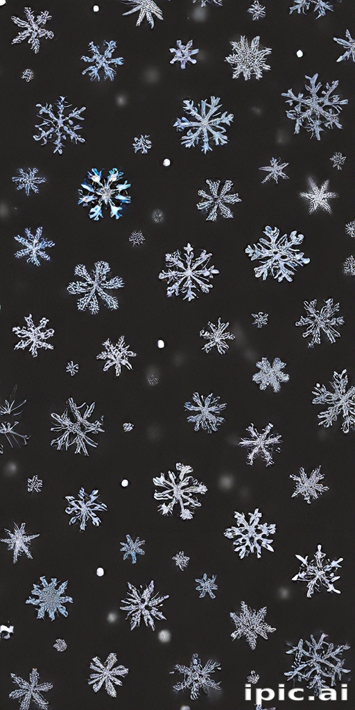 Intricate Snowflakes Falling Gently Against a Dark Winter Background