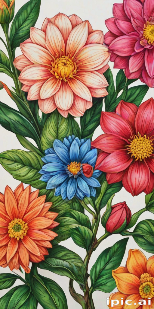 flower color drawings