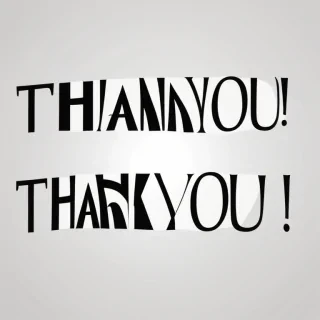 thank you clip art black and white