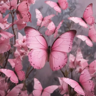 pink butterflies aesthetic