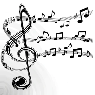 transparent music notes
