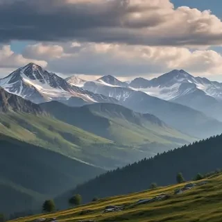 mountainous background
