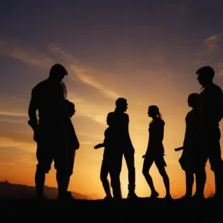 silhouette people png