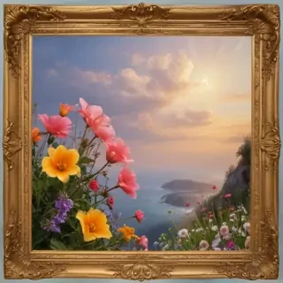 frame with flowers
