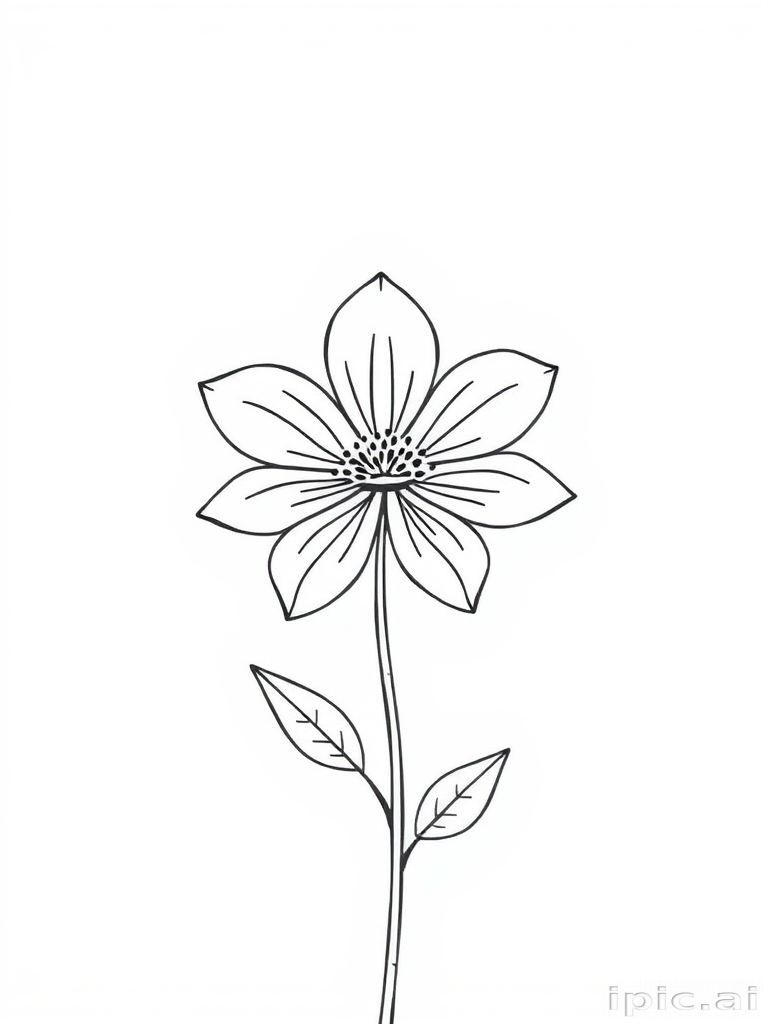 simple flower line art