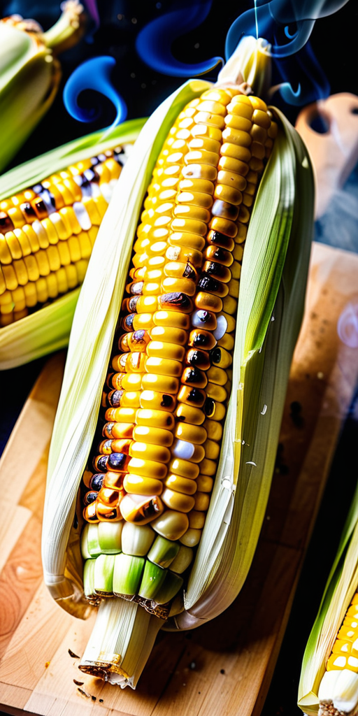 smoking corn on the cob in husk