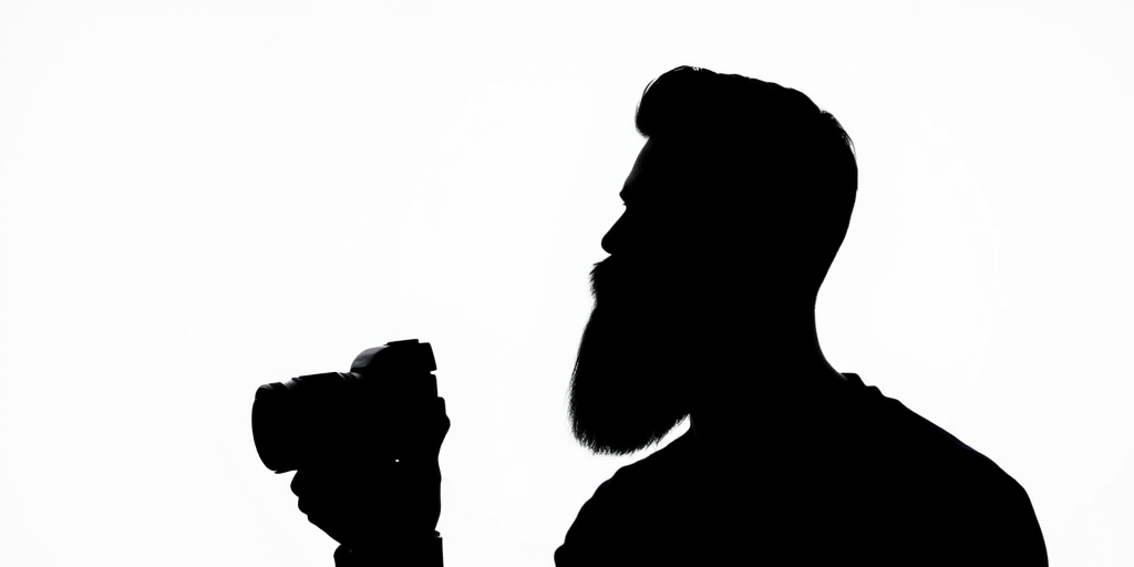 create a minimalist vector illustration of a stylized beard silhouette, using a DSLR camera with a 50mm lens at f/1.8, set to a low ISO of 100, in a studio setting with soft diffused lighting to enhance clarity and contrast