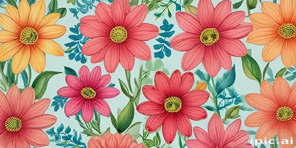 flower drawings color