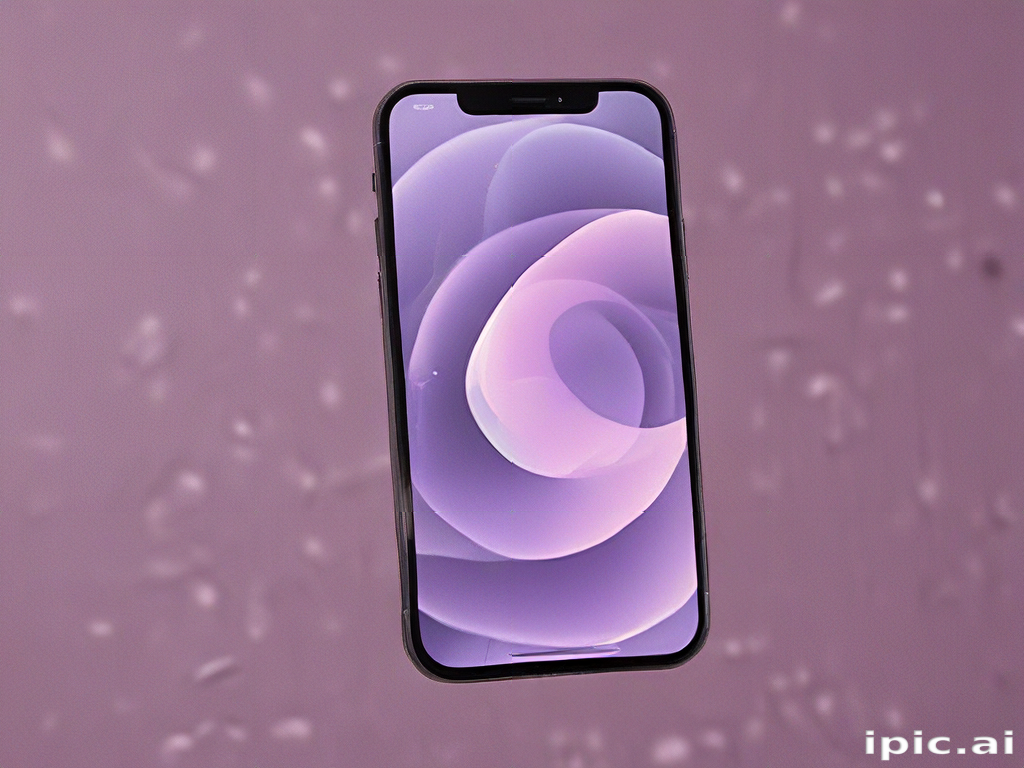 Modern Smartphone Displaying Abstract Purple Swirls Against a Soft ...