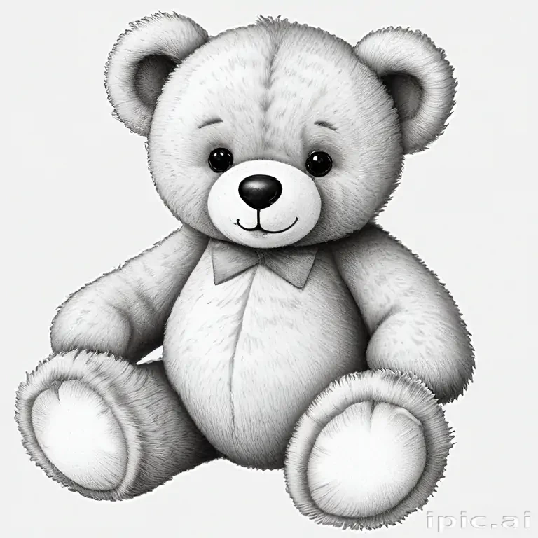 teddy bear clipart black and white